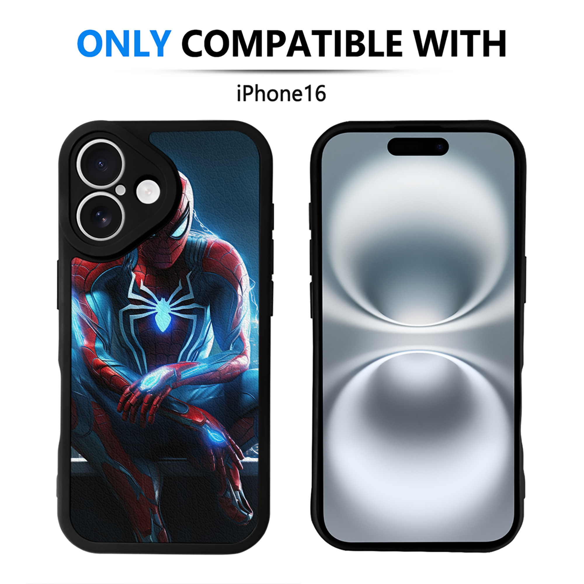 （画像用） Spider Man スパイダーマン 【iPhone 16シリーズ対応】シリコンスマホケース（レザー調） 材質：シリコン